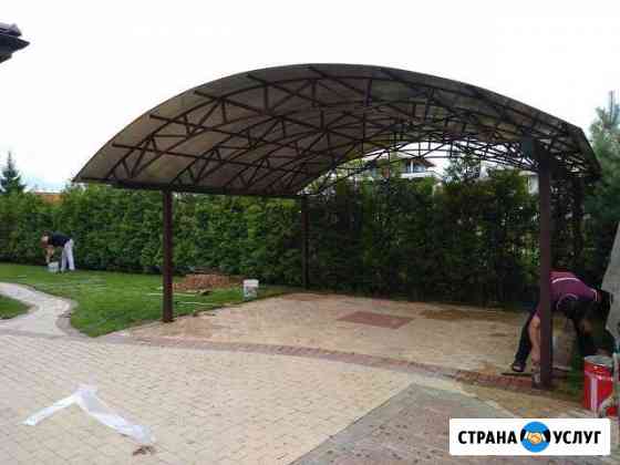 Навес из поликарбоната бронзовый Дедовск