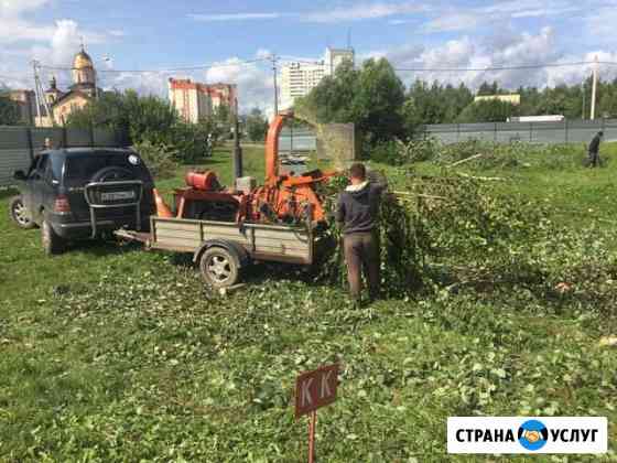 Дробление веток, стволов. Спил деревьев Истра