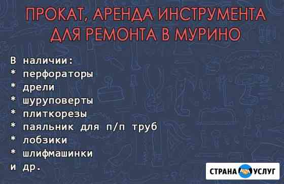 Прокат, аренда инструмента для ремонта в Мурино Санкт-Петербург