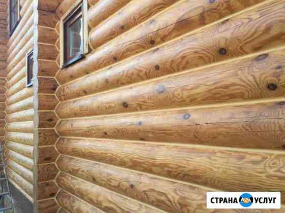 Герметизация(теплый шов) шлифовка,покраска срубов Казань