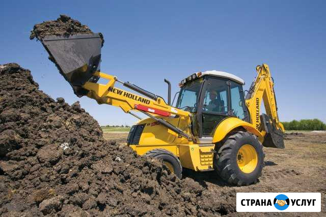 Услуги экскаватора-погрузчика New Holland гидробур Пенза - изображение 1