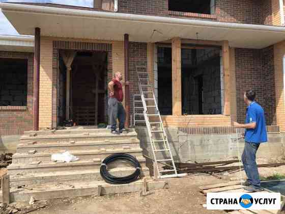 Электричество Установка трубостойки с материалом Чехов