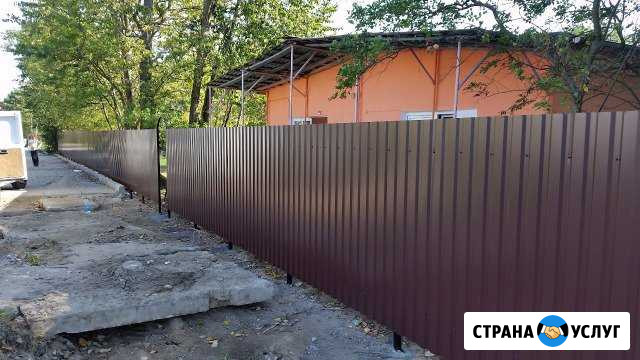 Забор из профнастила с установкой под ключ Гусев - изображение 1