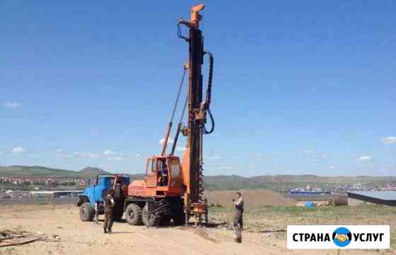 Бурение буровй мбш-818 на базе урал под сваи Усть-Кут