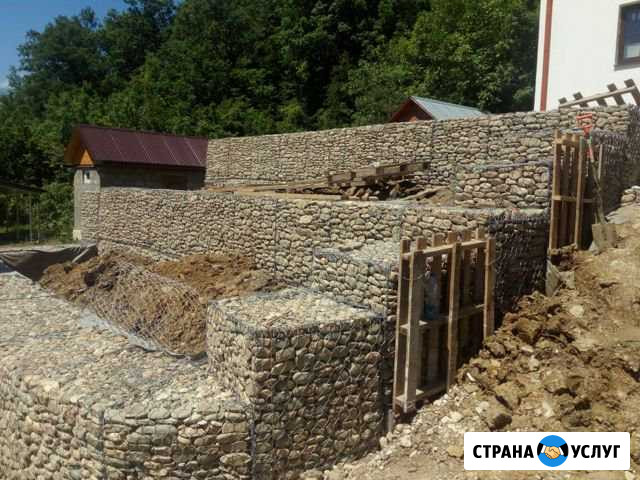 Монтаж габионов подпорных стен Сочи - изображение 1