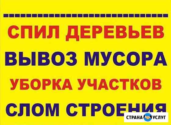 Спил деревьев вывоз мусора уборка участков Аксай