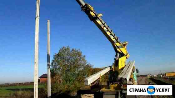 Установка опор (столбов) лэп. электромонтаж Тольятти