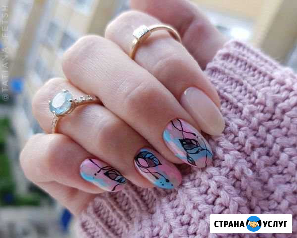 Укрепление ногтей, гель-лак, ручная роспись Котлас - изображение 1