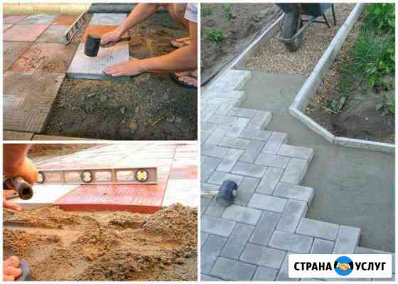 Укладка тротуарной плитки, брусчатки Самара