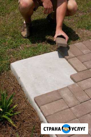 Отмостка бетонная с укладкой тротуарной плитки Москва - изображение 1