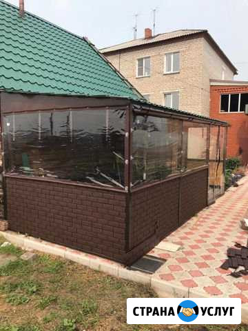 Мягкие окна пвх для беседок и веранд, шторы Новосибирск - изображение 1