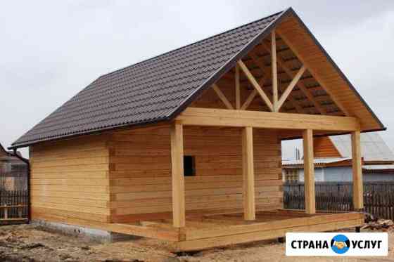Баня из бруса 6 на 4 с террасой Тюмень