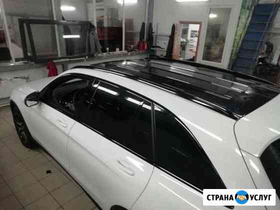 Чёрная крыша Антихром Автовинил Панорамы эффект Санкт-Петербург