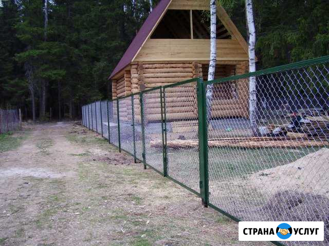 Забор из сетки рабица на дачу. Ворота и калитки Саранск - изображение 1