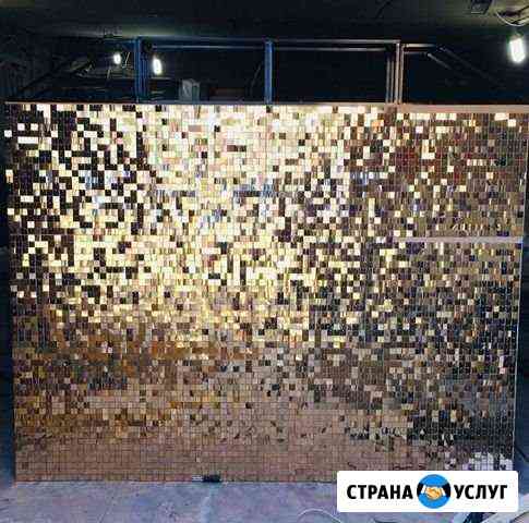 Фотозона золотая живые пайетки Москва