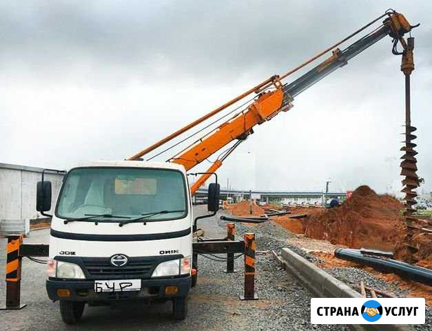 Услуги ямобура. Автобуровая. Бурение свай Пушкин - изображение 1