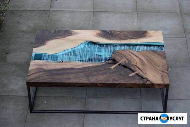 Столешница из слыбов и эпоксидной смолы Москва - изображение 1