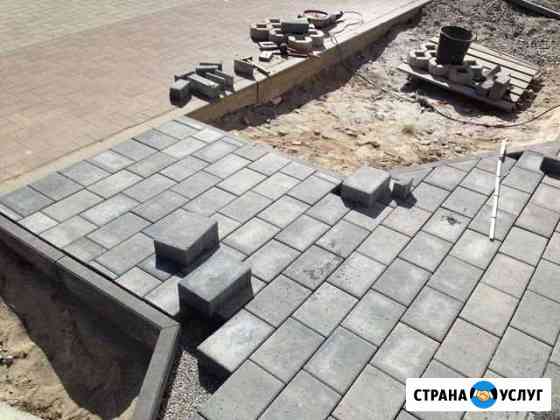 Тротуарная плитка, поребрики Укладка Таганрог
