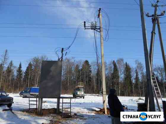 Установка столбов, опор, трубостоек. Монтаж сип. У Старый Городок