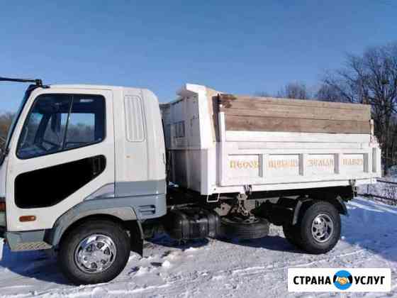 Вывоз снега кузов 8кубов. Доставка сыпучих материа Хабаровск