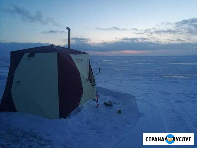 Аренда палатки для зимней рыбалки снегирьт4 + печь Санкт-Петербург - изображение 1