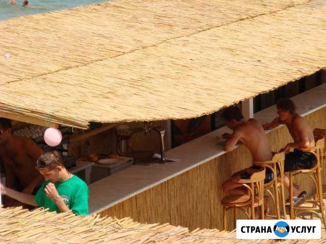 Навесы от ветра и солнца из камыша - пляжный рай Самарское - изображение 1