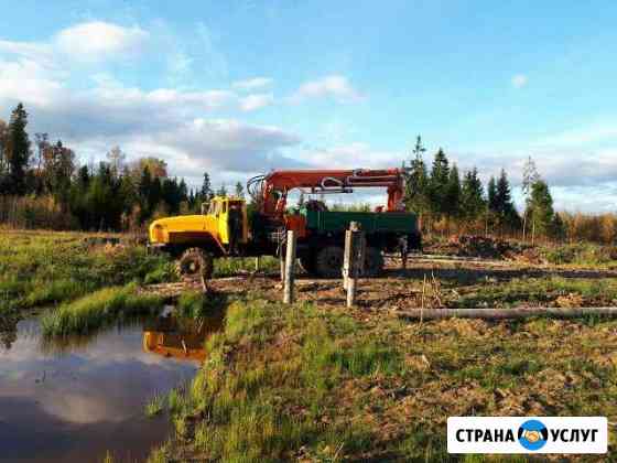 Монтаж больших винтовых свай установкой убм-85 Томск