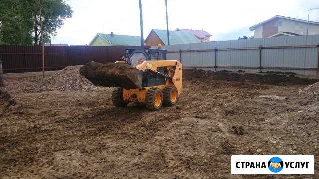 Услуги мини-погрузчика (bobcat), щетка, ковш Красноярск - изображение 1