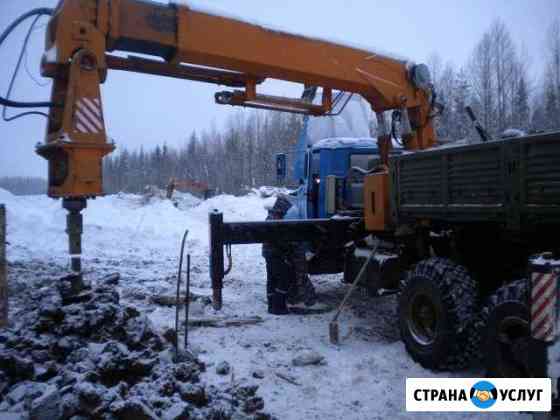 Монтаж больших винтовых свай установкой убм-85 Владимир
