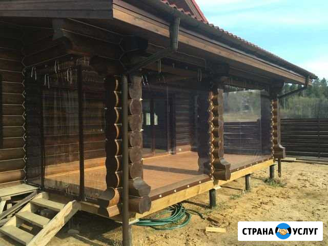 Мягкие окна или шторы пвх для беседок террас Москва - изображение 1