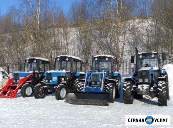 Уборка снега трактором, вывоз снега Томск