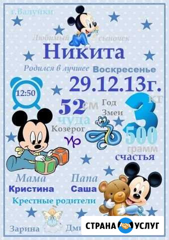 Метрика вашего ребёнка Валуйки - изображение 1