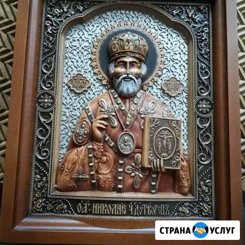 Икона резная из дерева, ручная работа, любые разме Екатеринбург - изображение 1