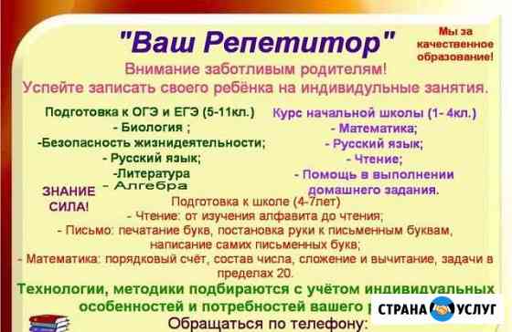Услуги репетитора Бийск