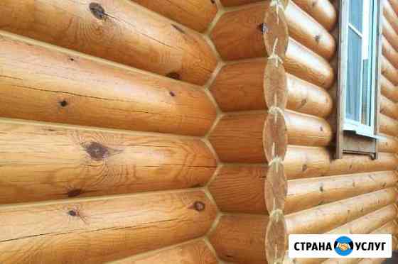 Герметизация деревянного дома, сруба. (Теплый шов) Пермь
