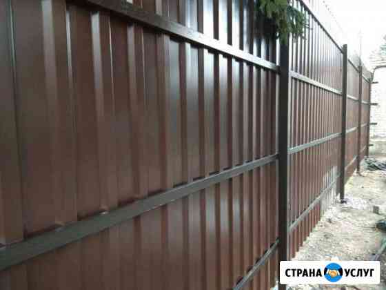 Забор из профнастила. Высотой 2,5-3 метра на сваях Зеленоград