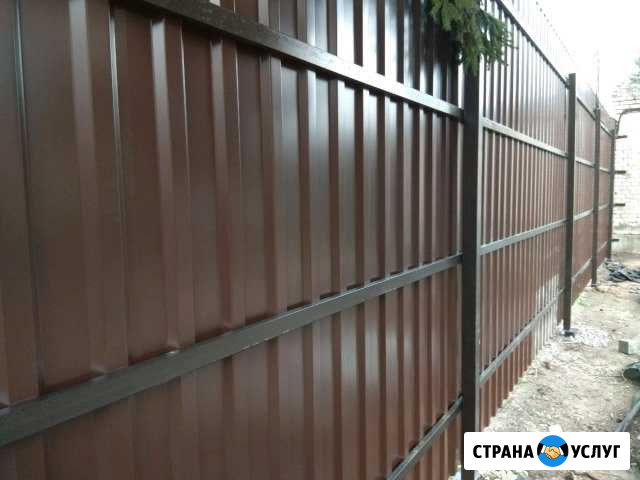 Забор из профнастила. Высотой 2,5-3 метра на сваях Зеленоград - изображение 1