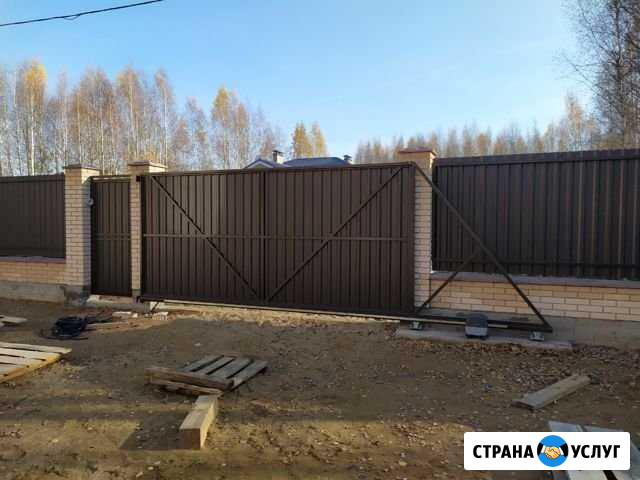 Откатные ворота зимой под ключ Ярцево - изображение 1