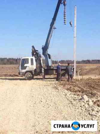 Ямобур, установка столбов, винтовые сваи, бурение Коммунар