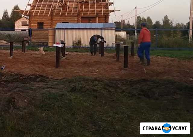 Фундамент на сваях. Забиваем и закручиваем сваи Железнодорожный - изображение 1