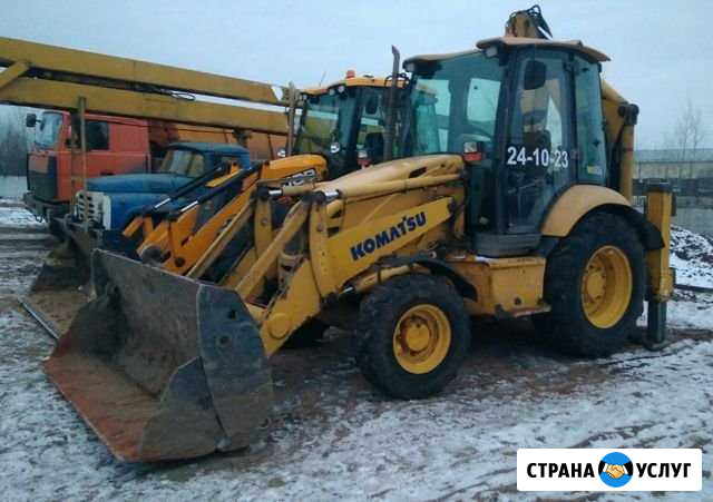 Услуги экскаватора погрузчика Komatsu, гидромолота Ижевск - изображение 1