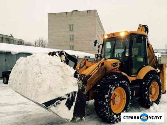 Экскаватор-погрузчик,трактор.Уборка снега.Услуги Ижевск