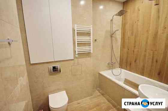 Наклейка керамогранита в ванной и туалете Екатеринбург