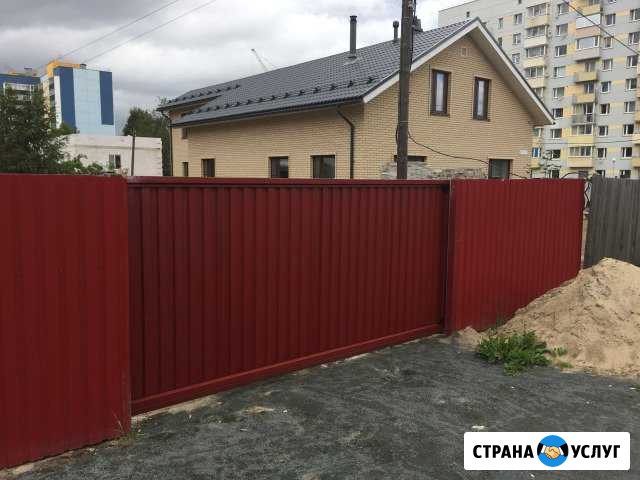 Заборы, ворота откатные(автоматика) автонавесы Петрозаводск - изображение 1