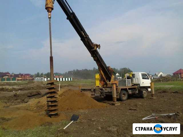 Услуги ямобура, крана 3тонны, опоры, сваи, столбик Иркутск - изображение 1