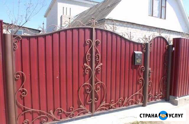 Ворота заборы из профлиста ворота откатные Иркутск - изображение 1