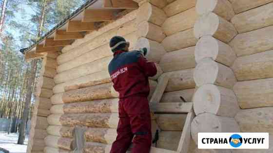 Шлифовка, покраска деревянных домов, бань Пермь