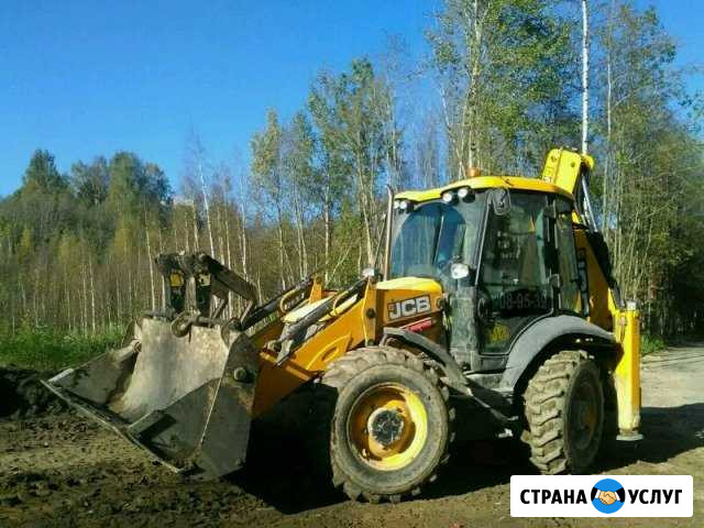 Аренда экскаватор погрузчик JCB + ямобур север спб Санкт-Петербург - изображение 1