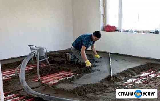 Заливка полусухая стяжка пола Ломоносов