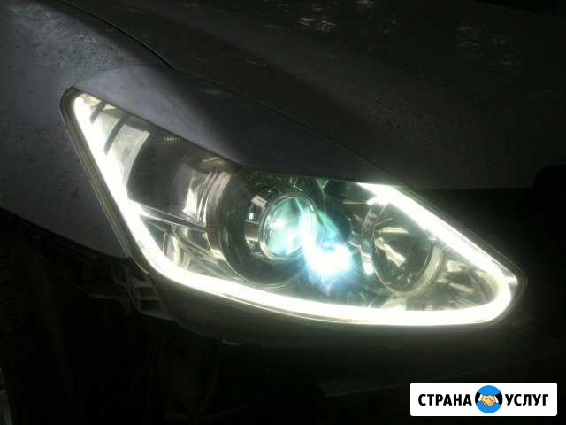 Установка би-ксеноновых линз и дхо в штатные фары Омск - изображение 1